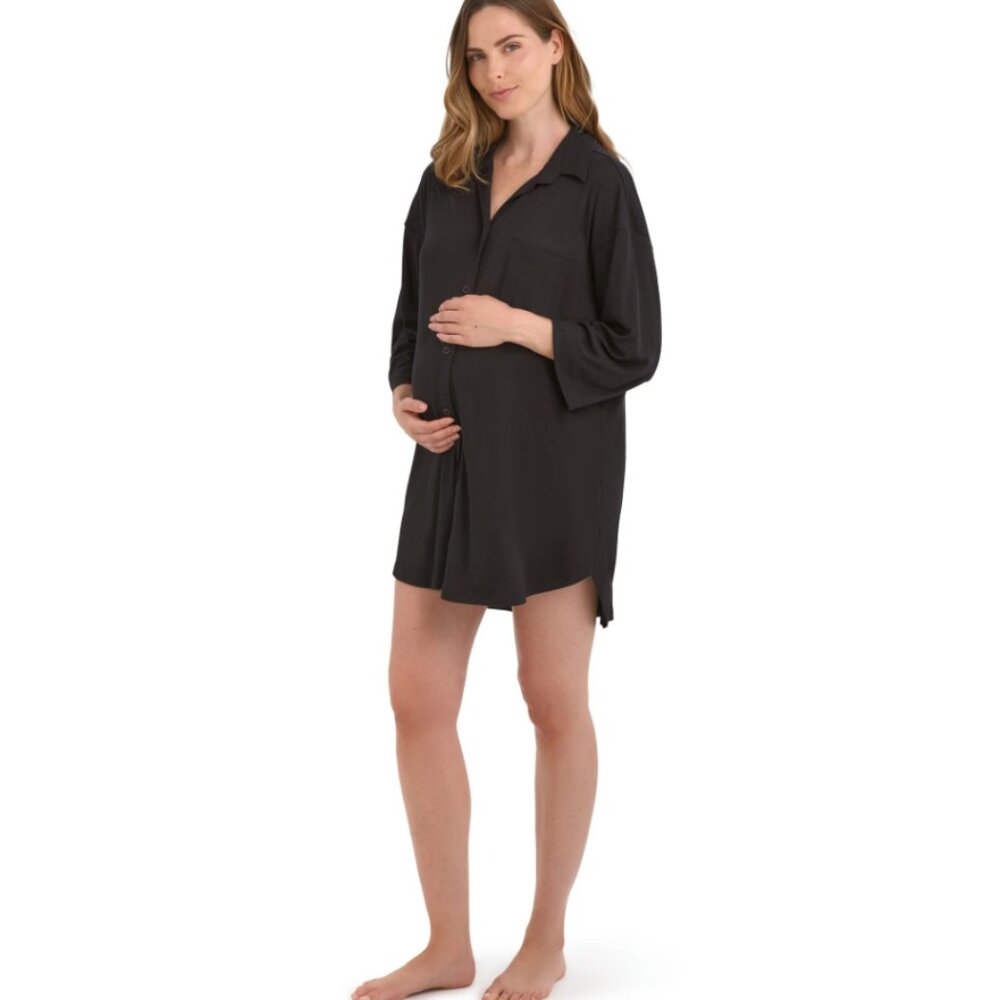 JOYSPUN MATERNITY LONG SHIRT SIZE XL BLACK